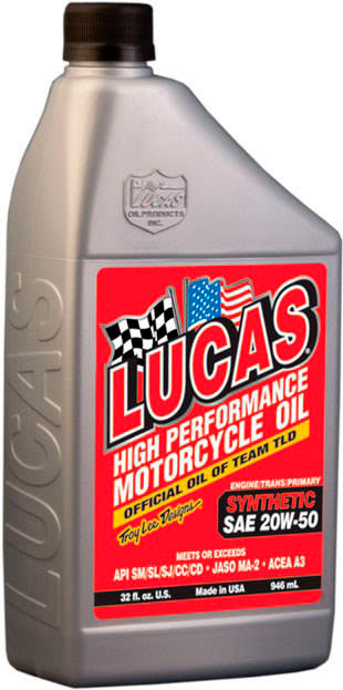 "" SAE 20W50 HIGH PERFORMANCE MOTORCYCLE OILS 946ml LUCAS OIL 