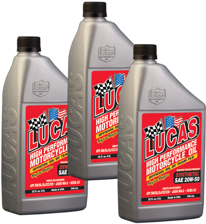 "" SAE 20W50 HIGH PERFORMANCE MOTORCYCLE OILS 946ml LUCAS OIL 