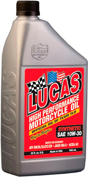 "" SAE 10W30 HIGH PERFORMANCE MOTORCYCLE OILS 946ml LUCAS OIL 