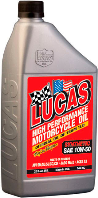 "" SAE 10W50 HIGH PERFORMANCE MOTORCYCLE OILS 946ml LUCAS OIL 