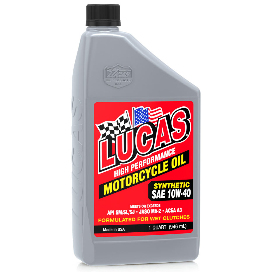 "" SAE 10W40 HIGH PERFORMANCE MOTORCYCLE OILS 946ml LUCAS OIL 