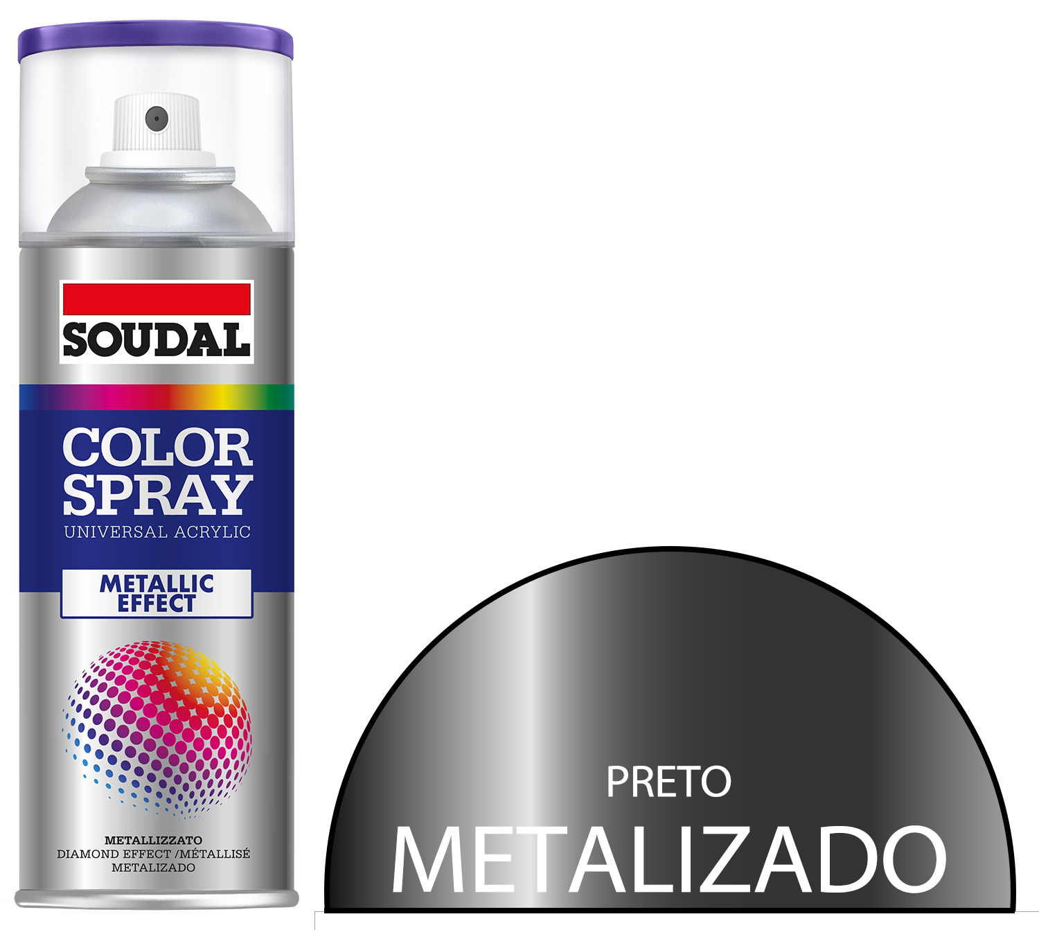Tinta Spray EFEITO METALIZADO SOUDAL 