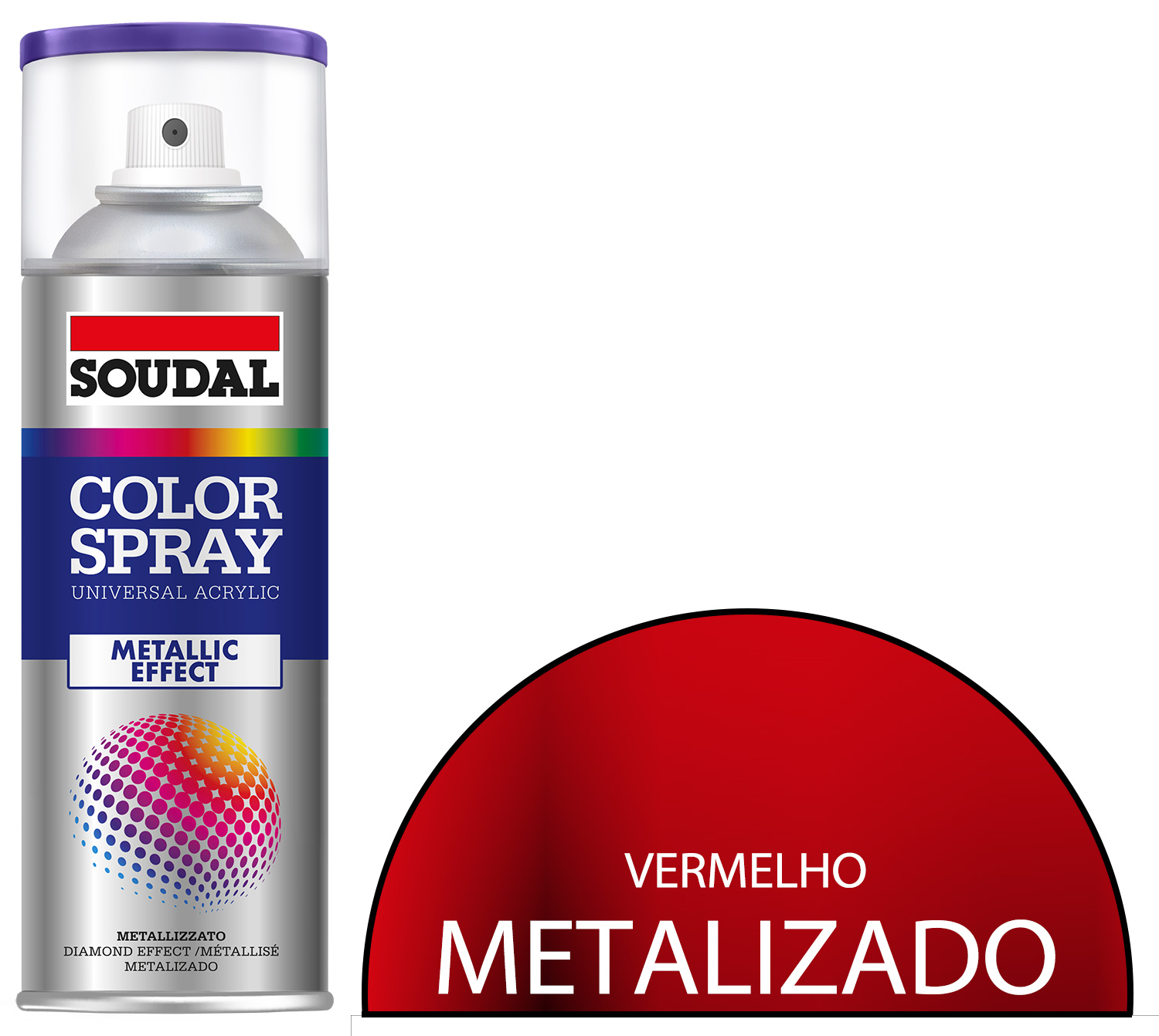 Tinta Spray EFEITO METALIZADO SOUDAL 