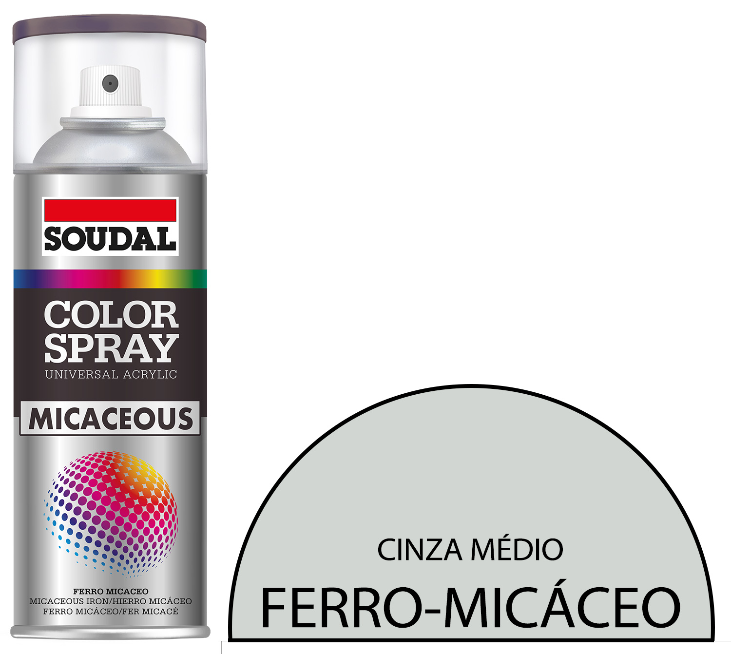 Tinta Spray EFEITO FERRO-MICÁCEO Cinza Médio 400 mL SOUDAL 