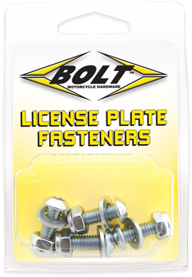 LICENSE PLATE BOLTS / NUTS 4 / PK BOLT MOTORCYCLE HARDWARE 