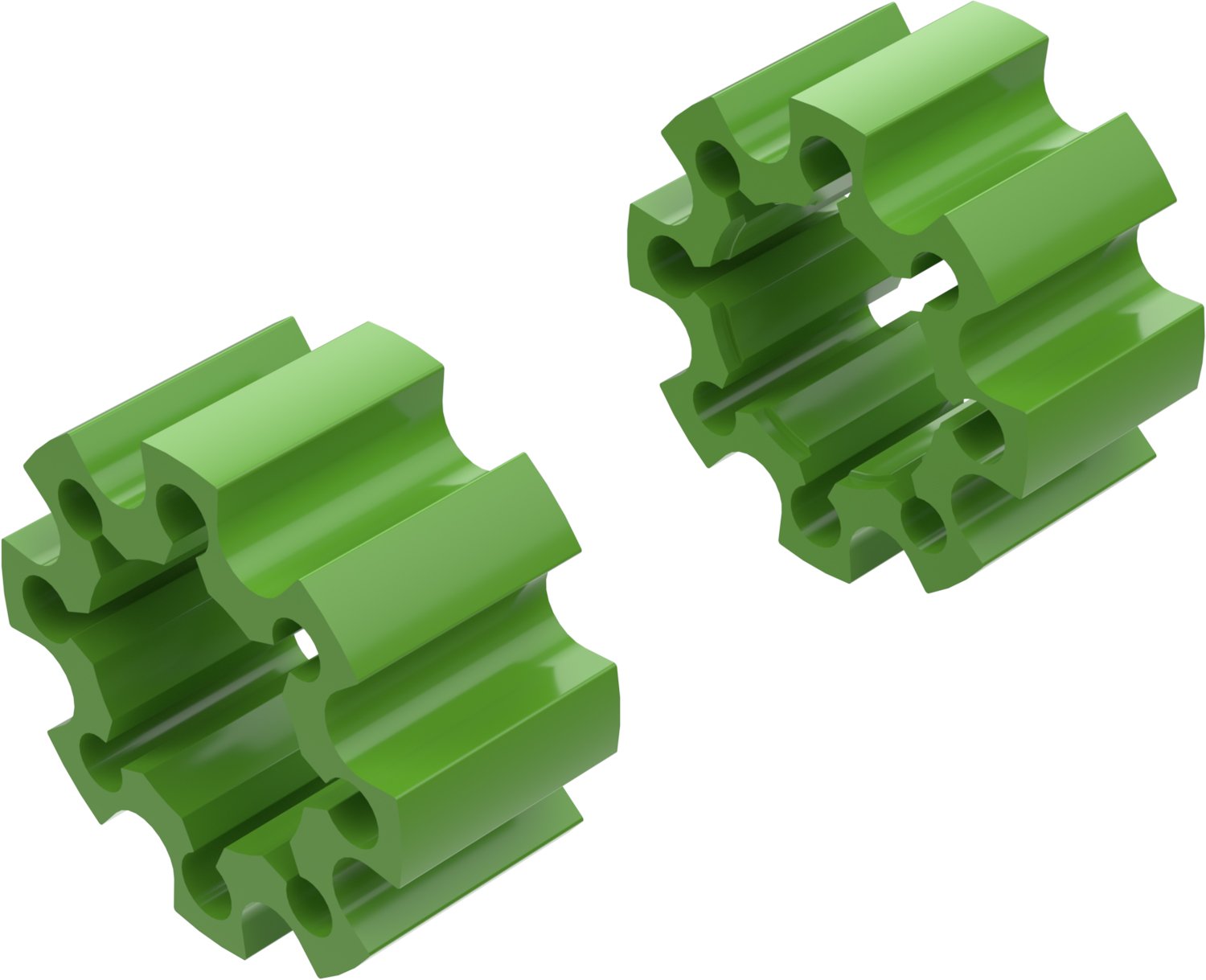 Wheel Spacers Model C 65mm (Without bolts) Green CROSSPRO 
