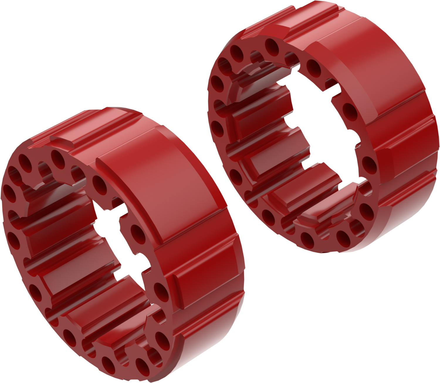 Wheel Spacers Model D 65mm (Without bolts) Red CROSSPRO 