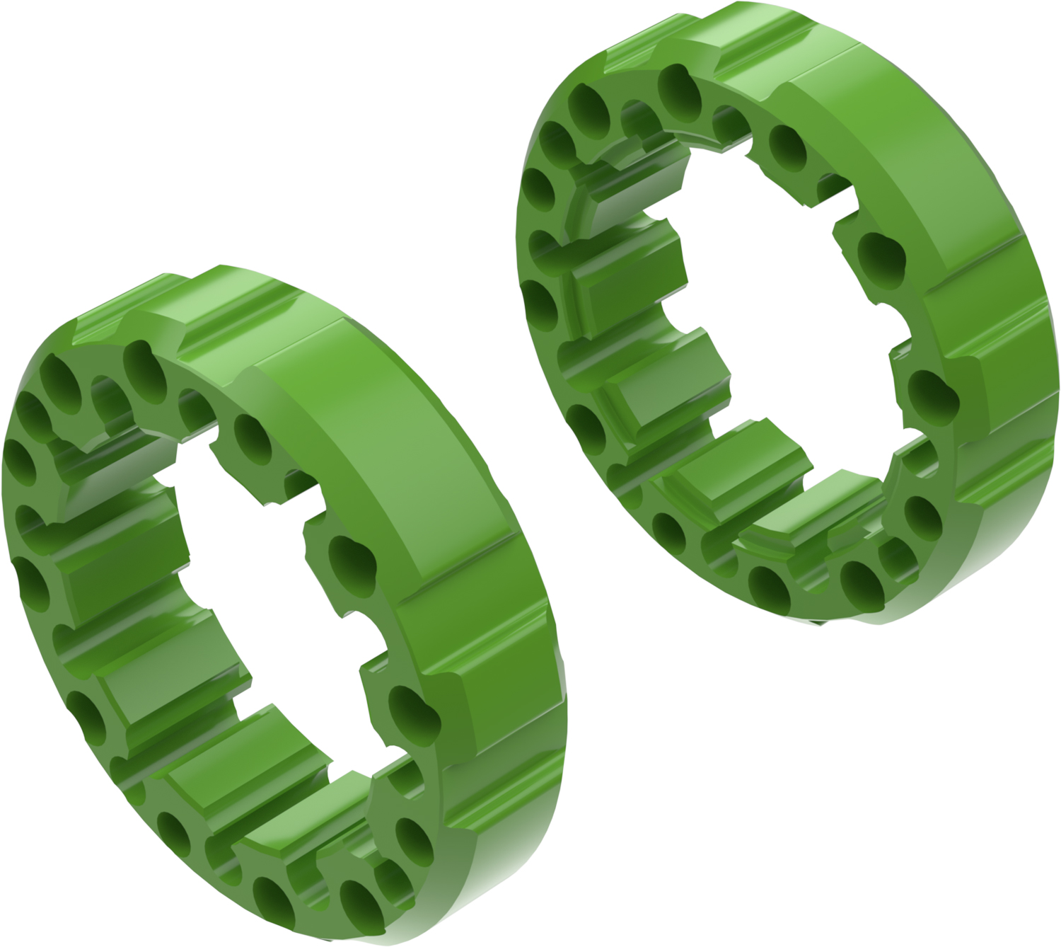 Alargadores de Roda Modelo J 45mm (Sem pernos) Verde CROSSPRO 