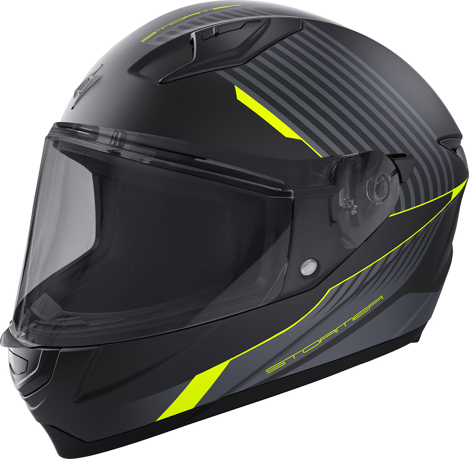 Helmet STRIKE CURVE Neon Yellow Matt STORMER 