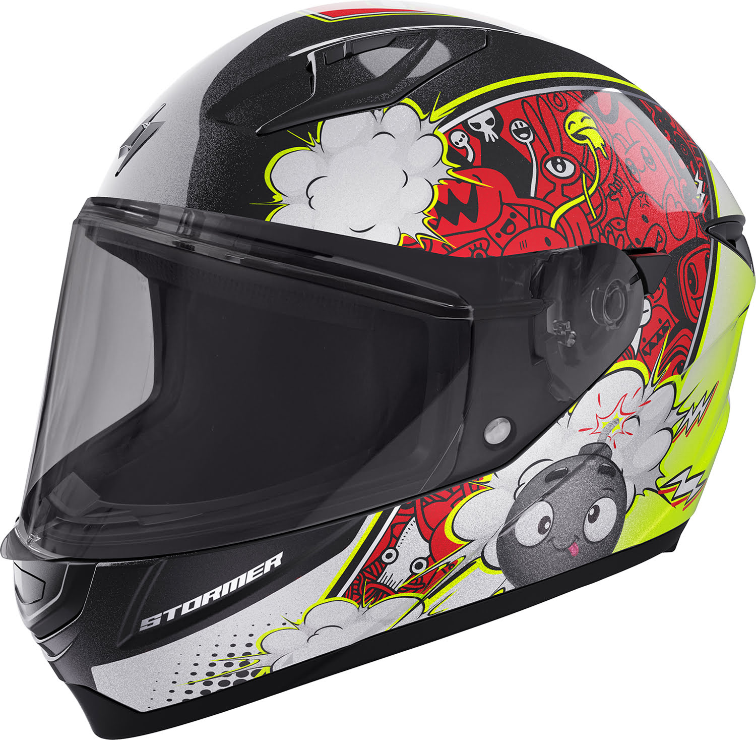 Helmet Kid STRIKE BOOM Red / Neon Yellow Pearly STORMER 