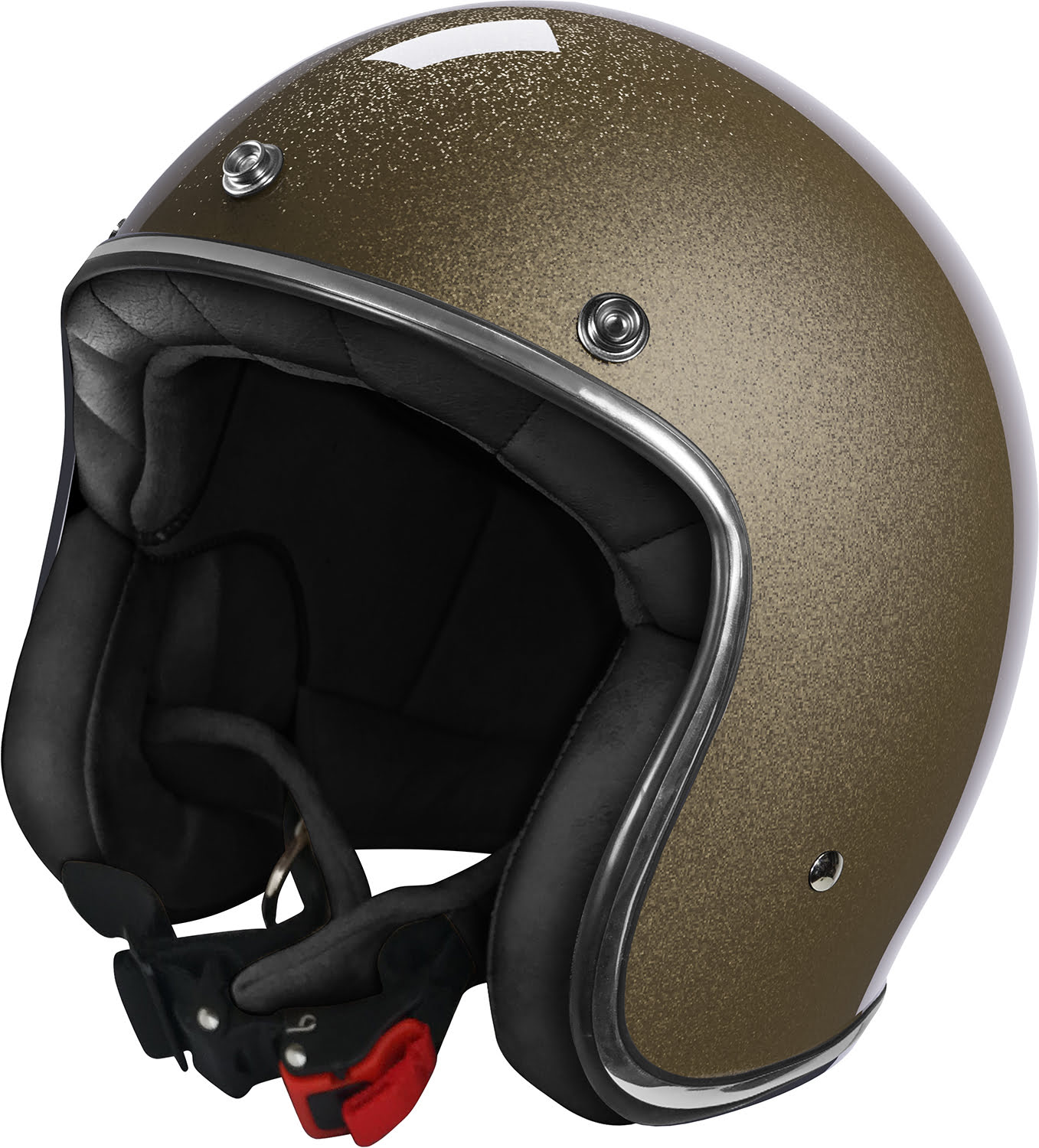 Capacete QUARTZ GLITTER Dourado Brilho STORMER 