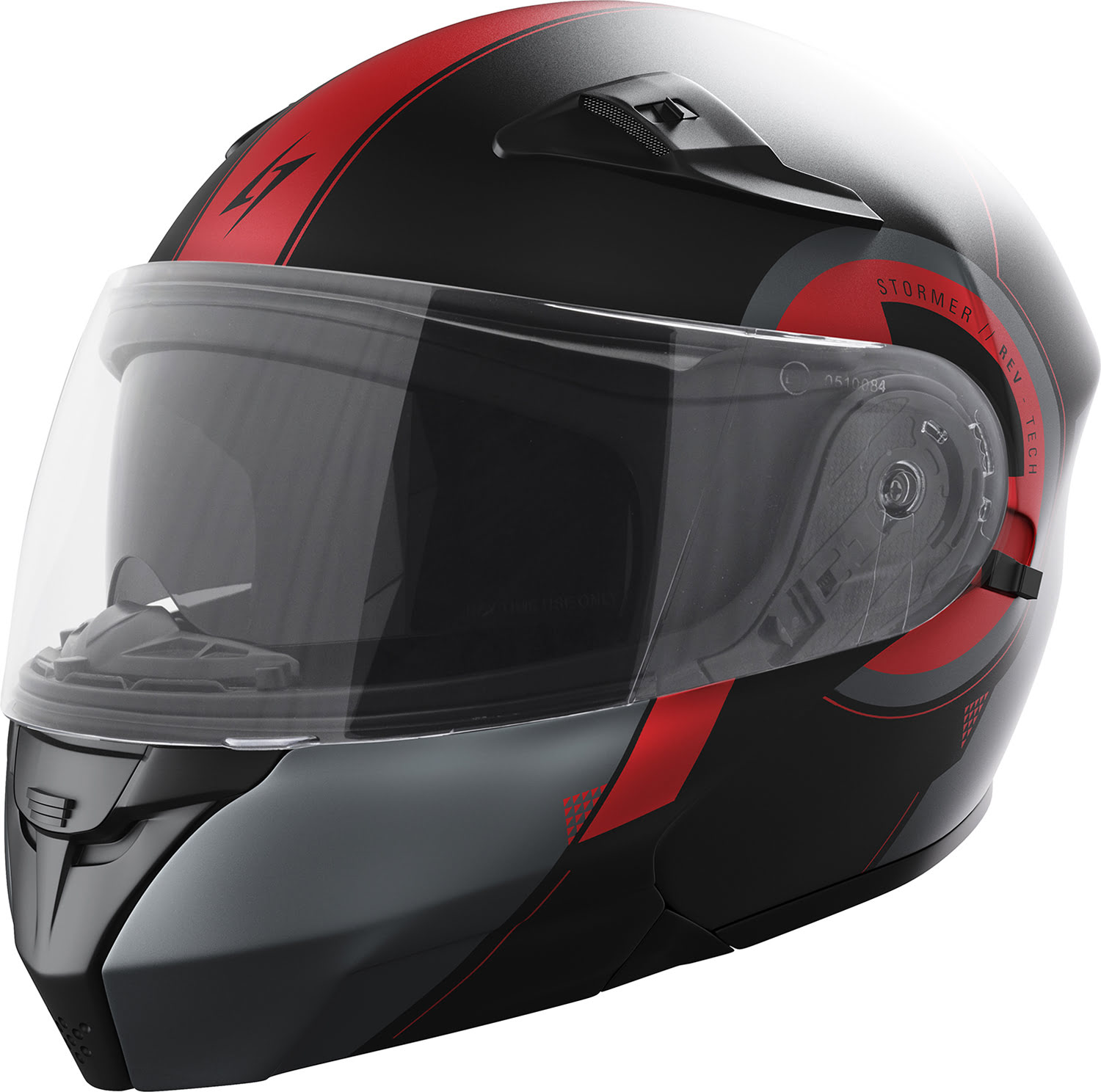 Helmet TURN REV-TECH Red Metal Matt STORMER 