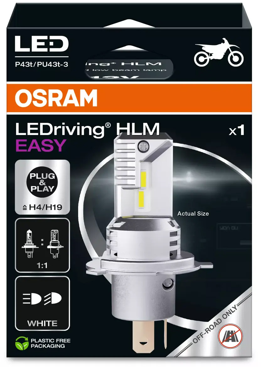 Lâmpada Led 12V H4 / H19 P43t 19W / 19W LEDriving® HLM EASY OSRAM 