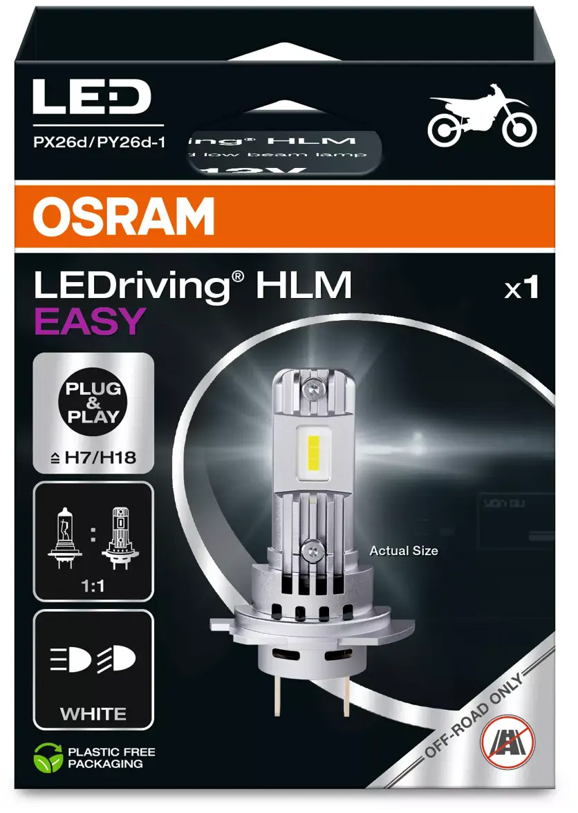 Lâmpada Led 12V H7 / H18 PX26d 16W LEDriving® HLM EASY 1400lm OSRAM 