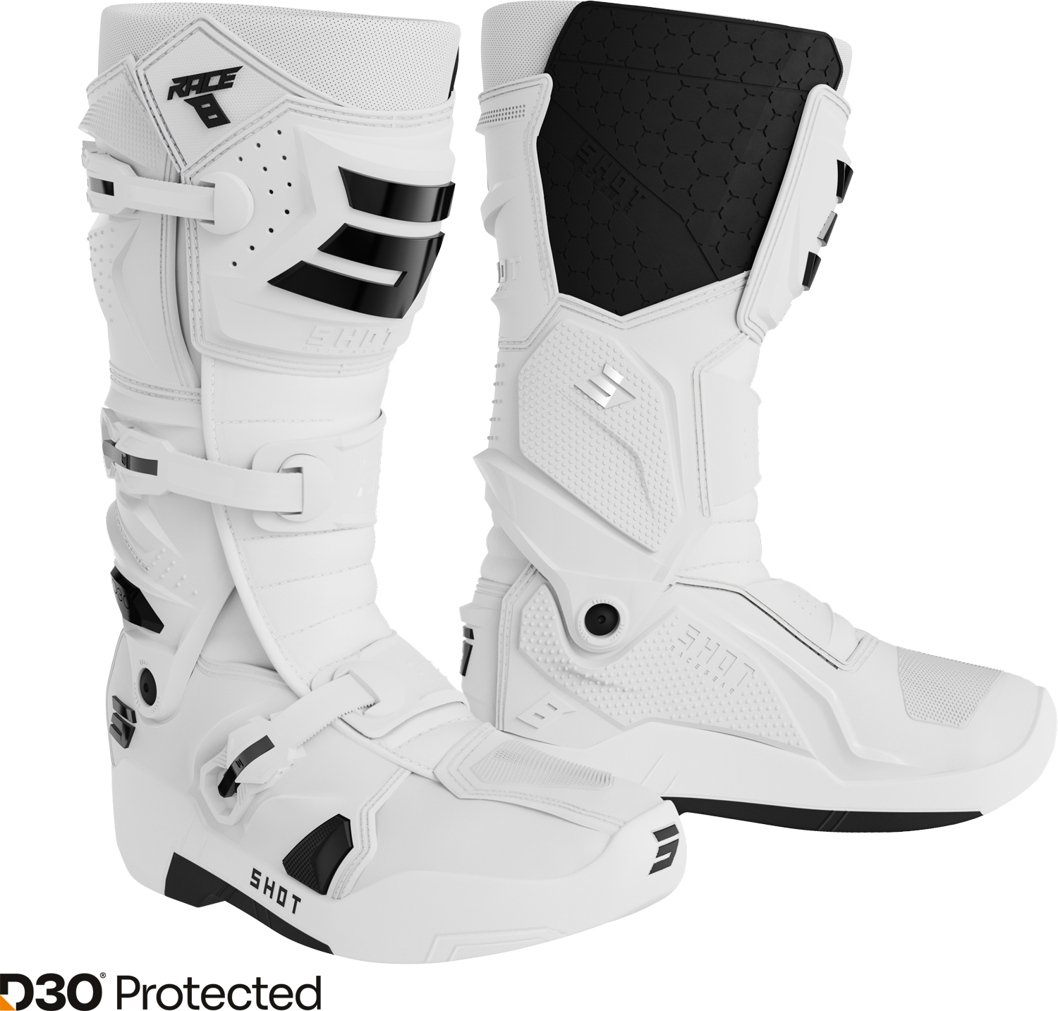 BOOTS RACE 8 WHITE SHOT 