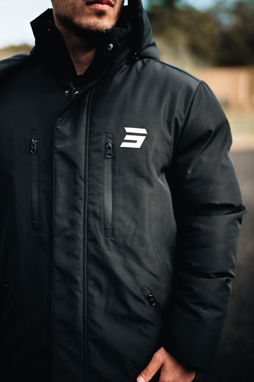 Casaco / Parka Comprida CREW Preta SHOT 