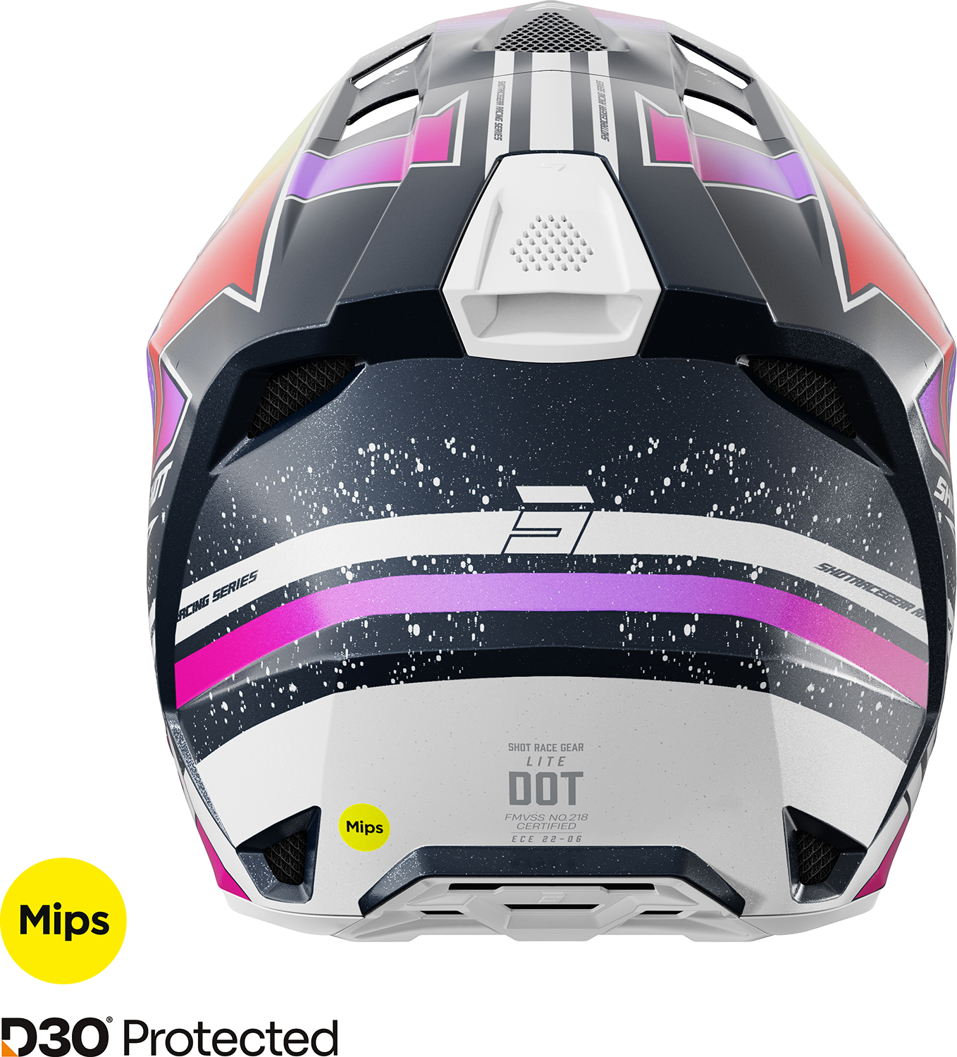 Capacete LITE RACING Azul / Amarelo Neon Pérola SHOT 