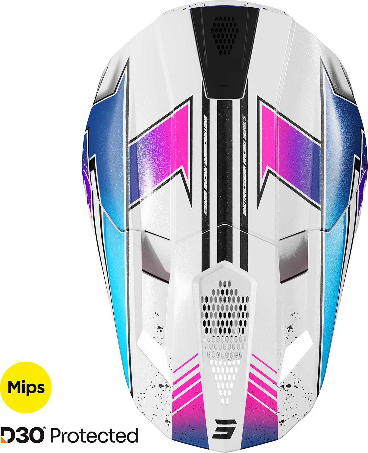 Capacete LITE RACING Branco / Rosa Pérola SHOT 