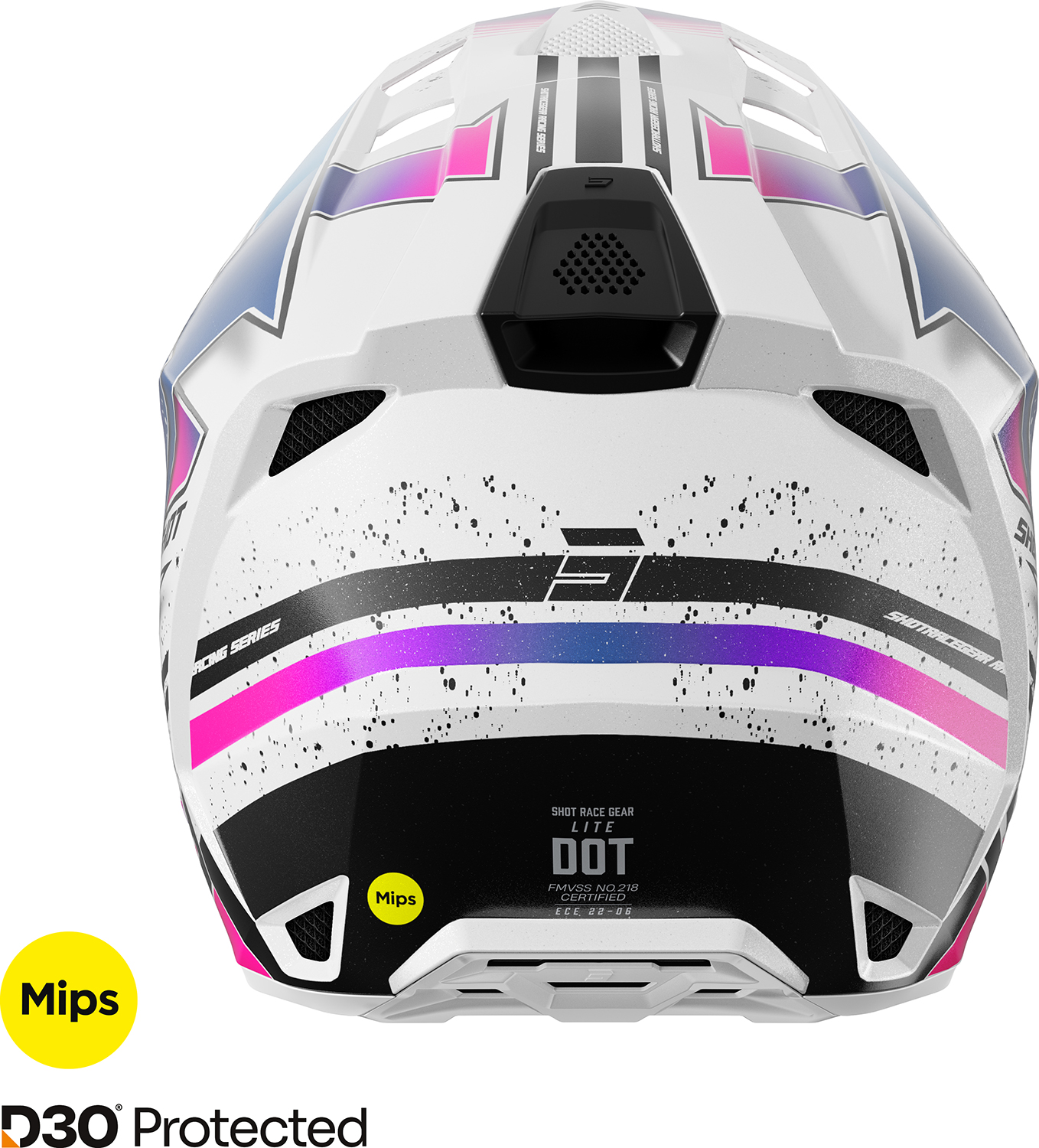 Capacete LITE RACING Branco / Rosa Pérola SHOT 