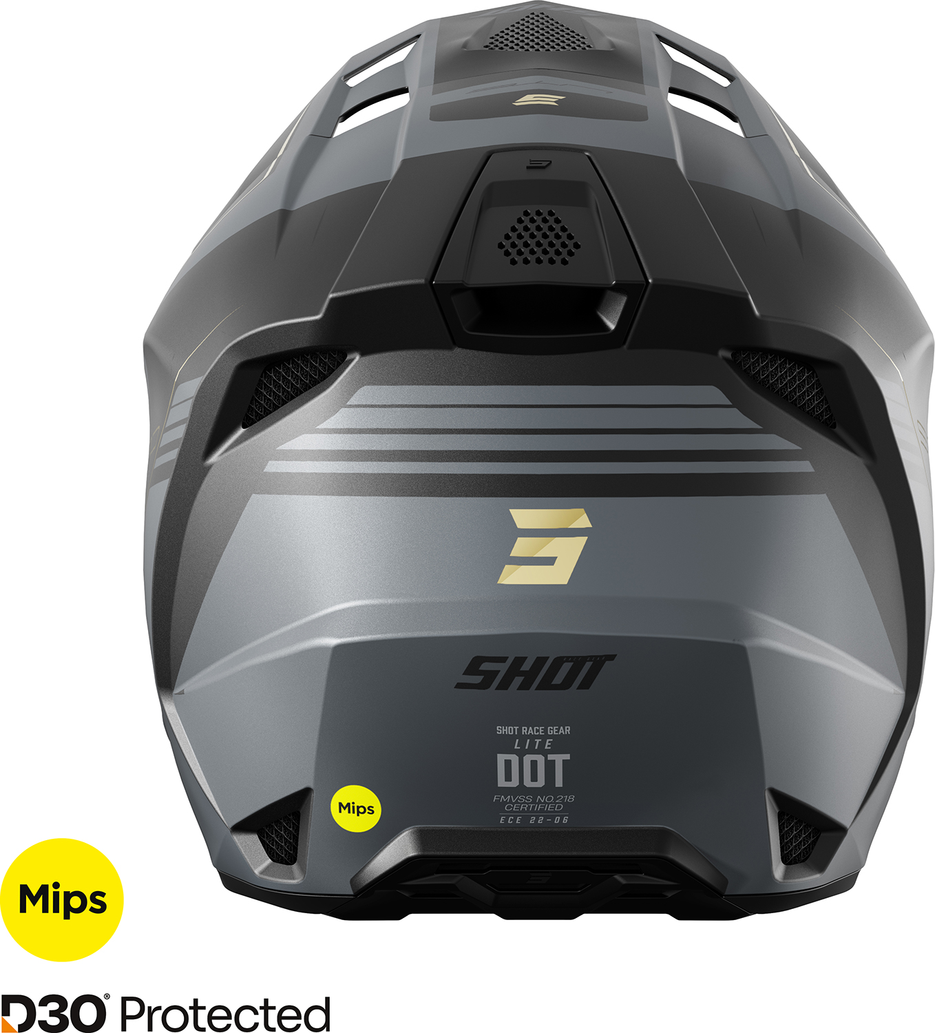 Helmet LITE S10 Black / Grey Matt SHOT 