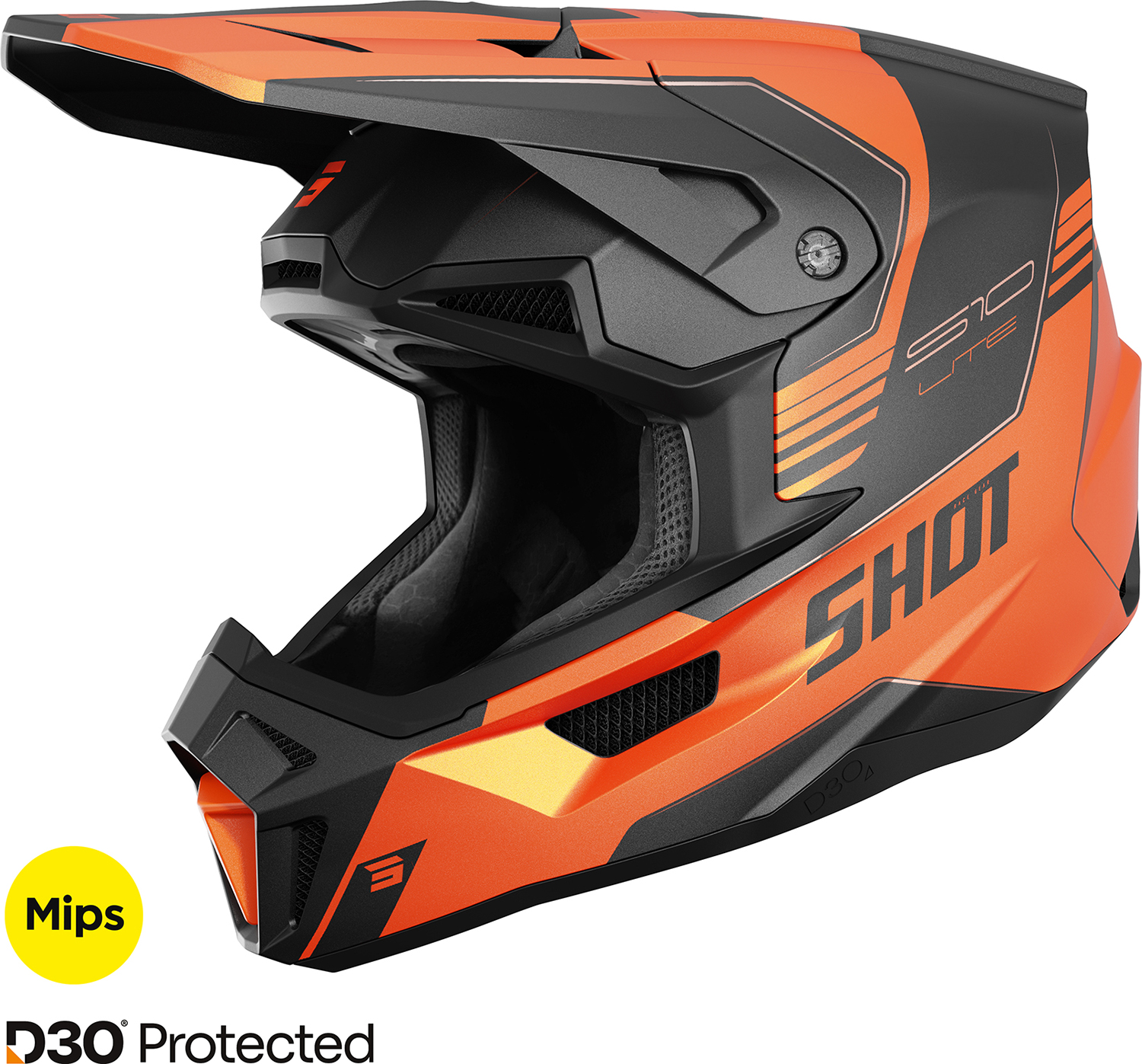 Capacete LITE S10 Laranja Mate SHOT 