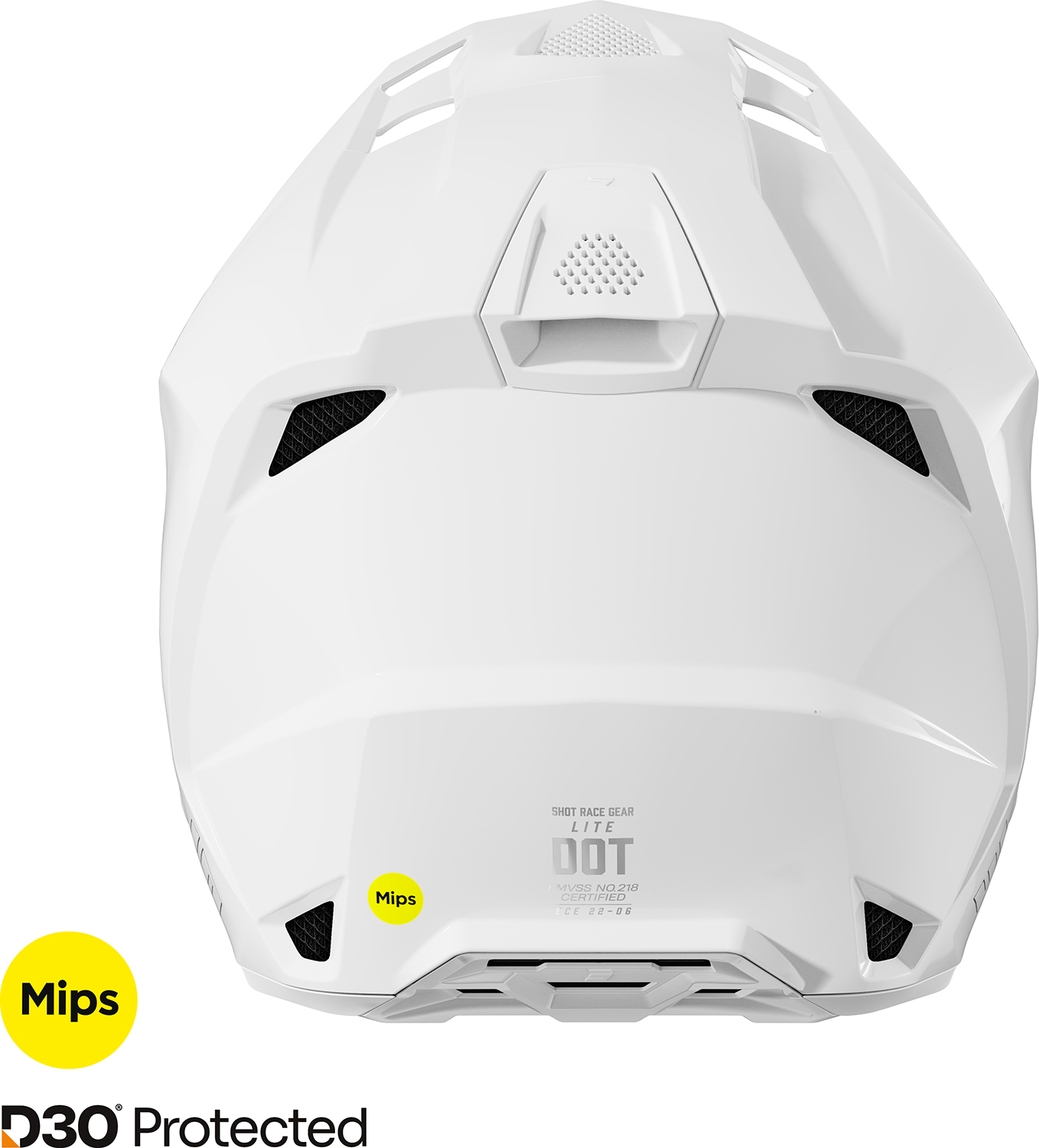 Capacete LITE SOLID Branco Brilho SHOT 