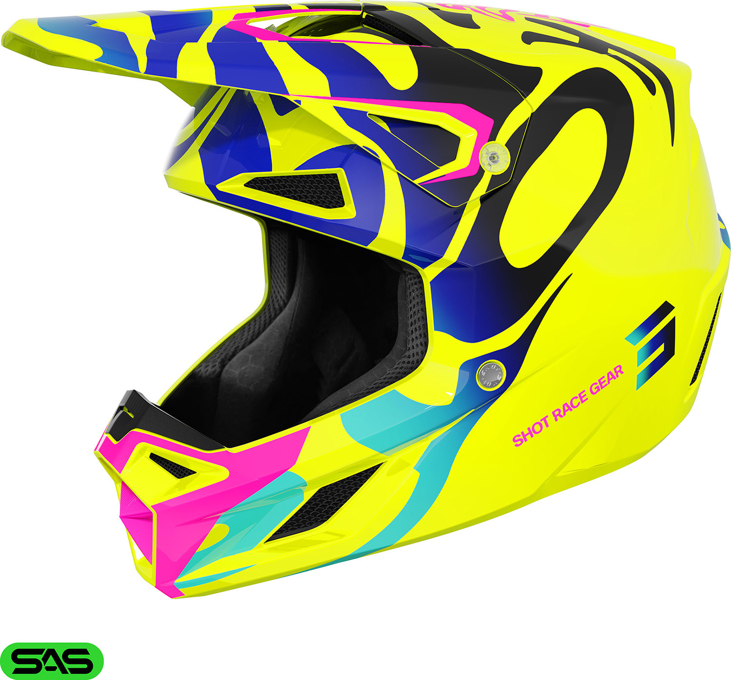 Capacete Criança SPEED GHOST Amarelo Neon Brilho SHOT 