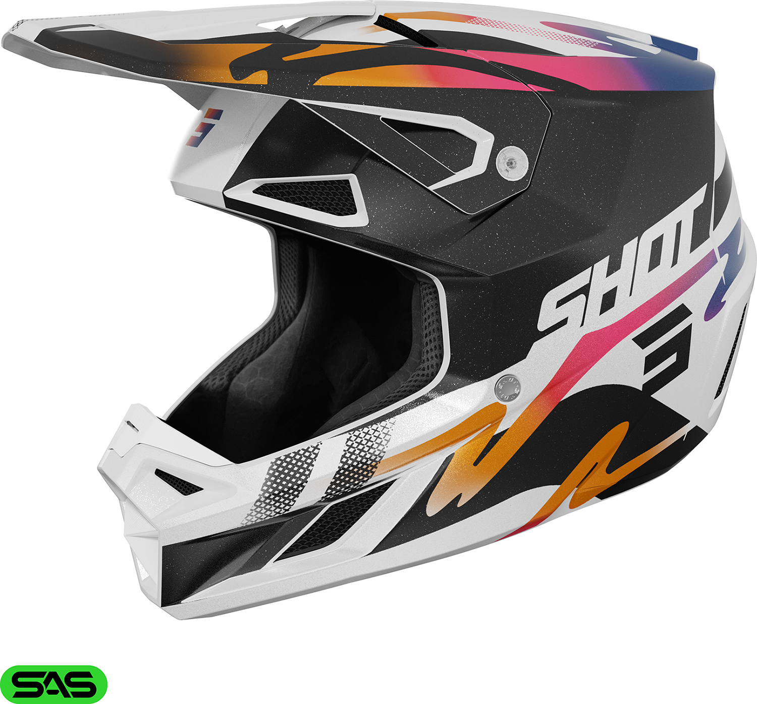 Helmet SPEED WAVE Black / White Pearly SHOT 