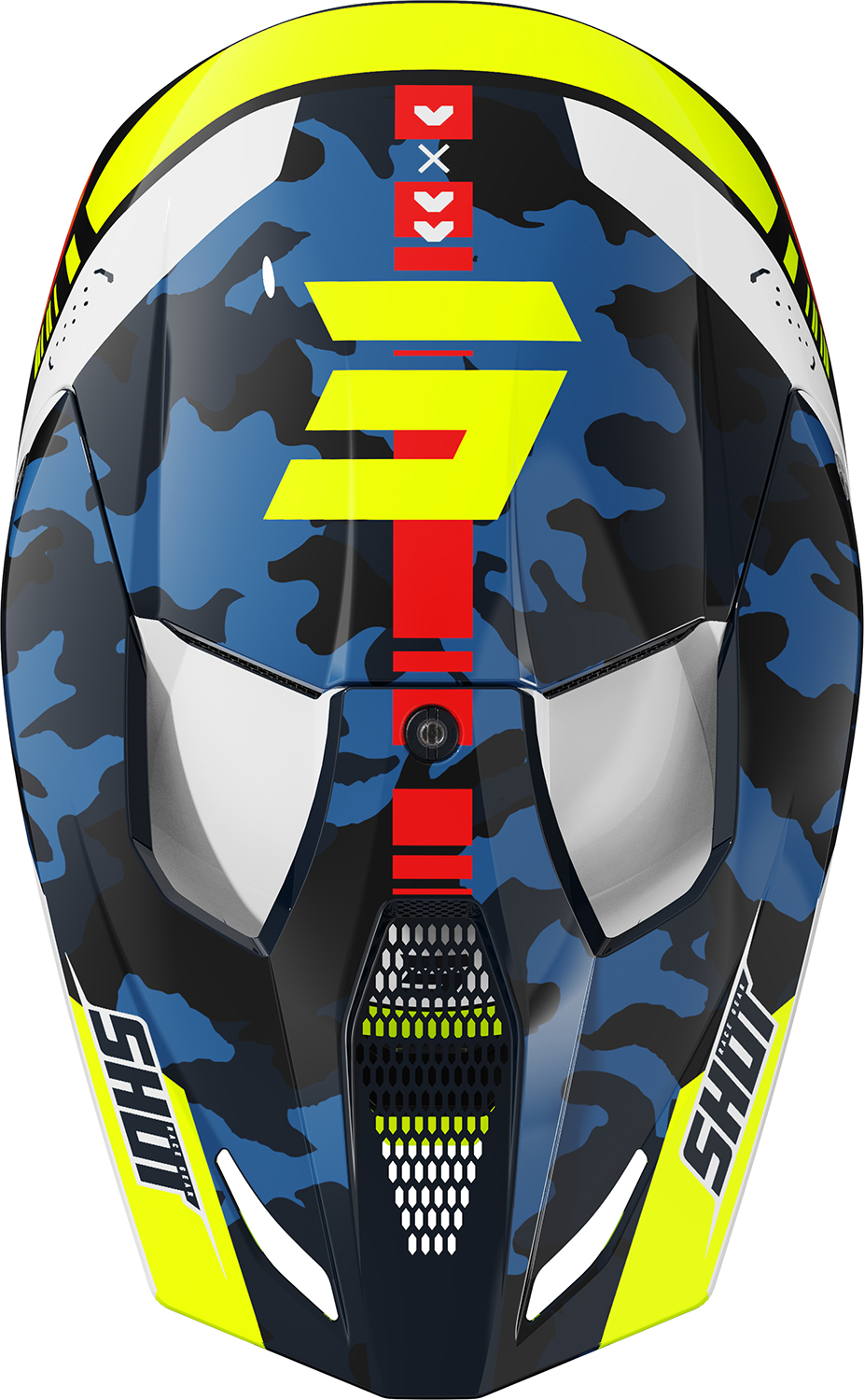 Helmet FURIOUS FLASH Blue / Neon Yellow Glossy SHOT 