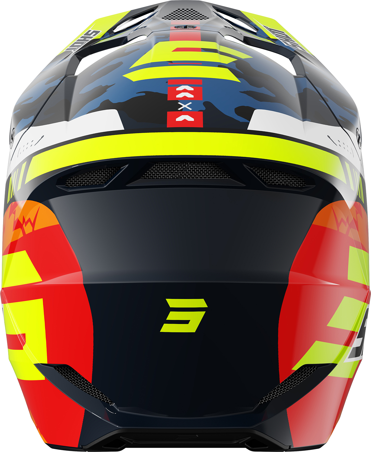 Capacete Criança FURIOUS FLASH Azul / Amarelo Neon Brilho SHOT 