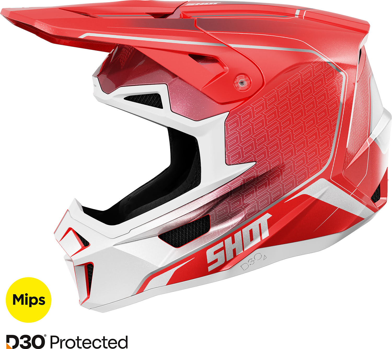 Capacete LITE CHALLENGER Vermelho Pérola SHOT 