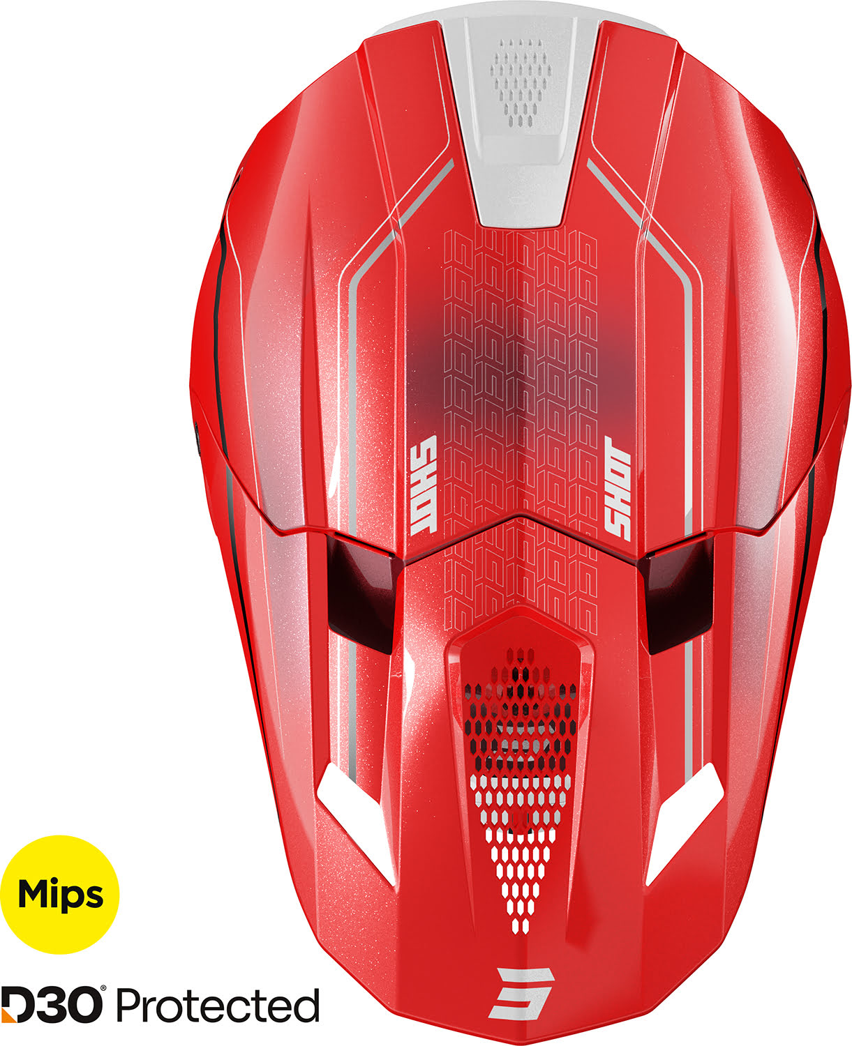 Capacete LITE CHALLENGER Vermelho Pérola SHOT 