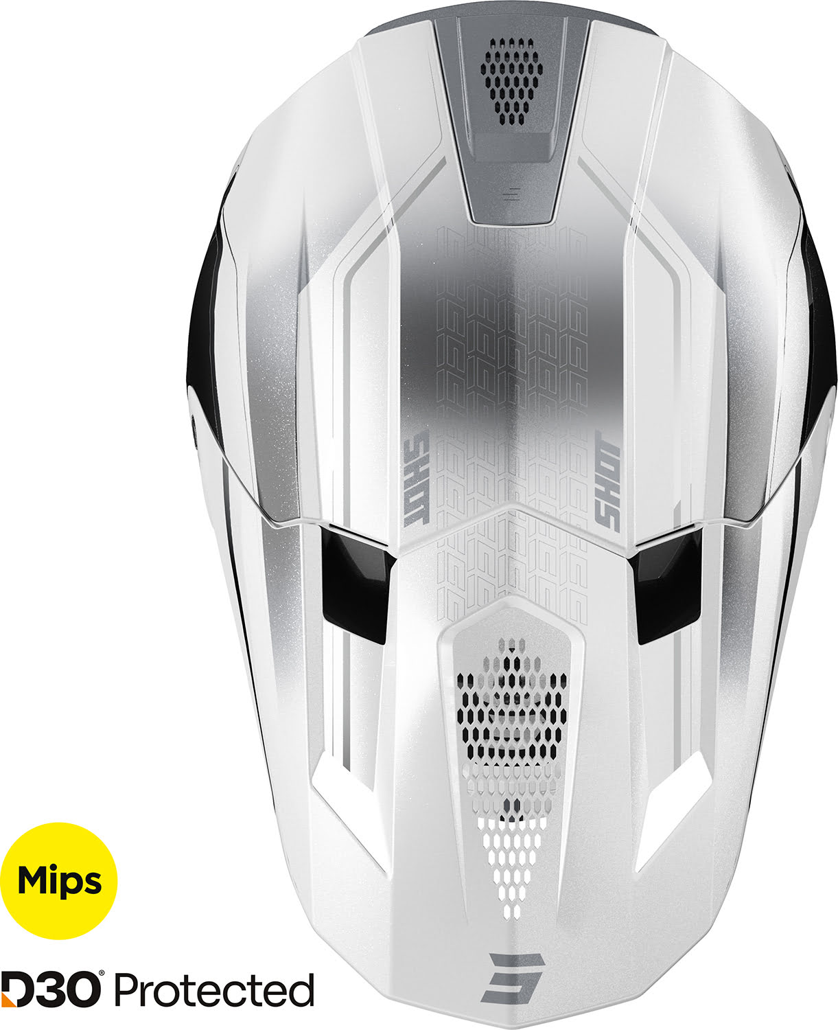 Capacete LITE CHALLENGER Preto / Branco Pérola SHOT 