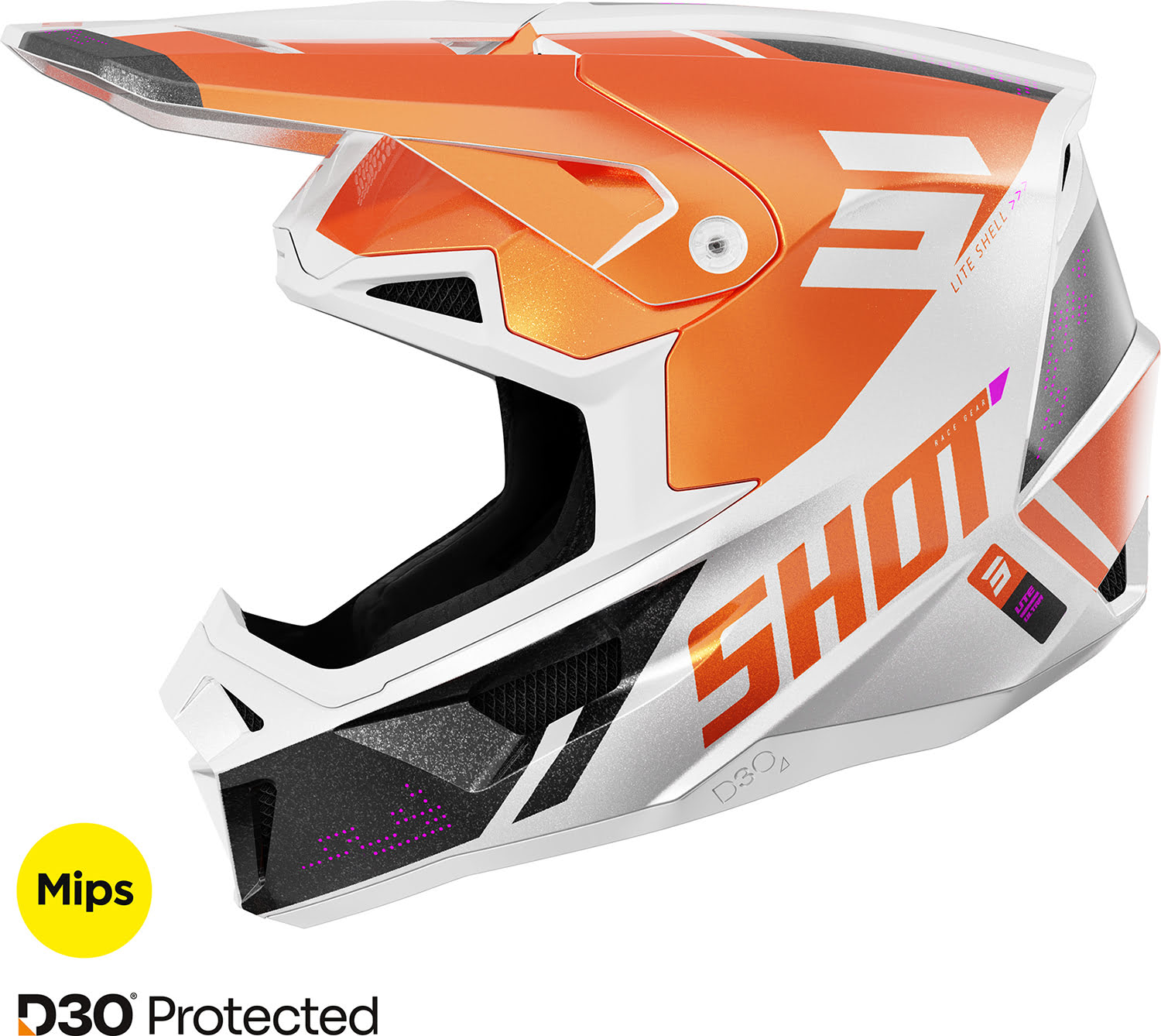 Helmet LITE ULTRA Orange Pearly M SHOT 