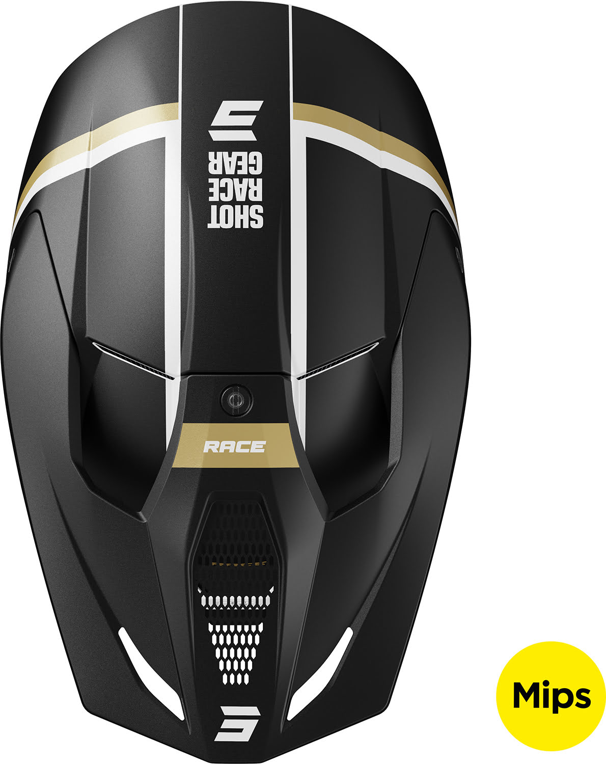 Capacete RACE MYTHIC Preto / Dourado Mate SHOT 