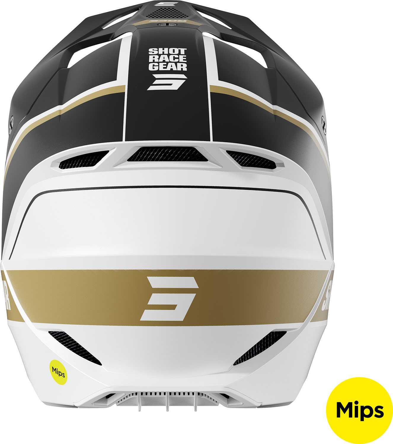 Capacete RACE MYTHIC Preto / Dourado Mate SHOT 