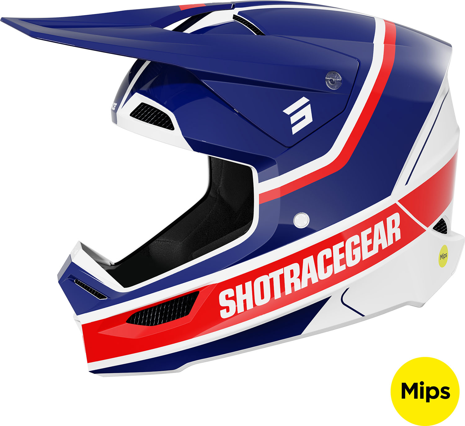 Capacete RACE MYTHIC Azul / Vermelho Brilho SHOT 