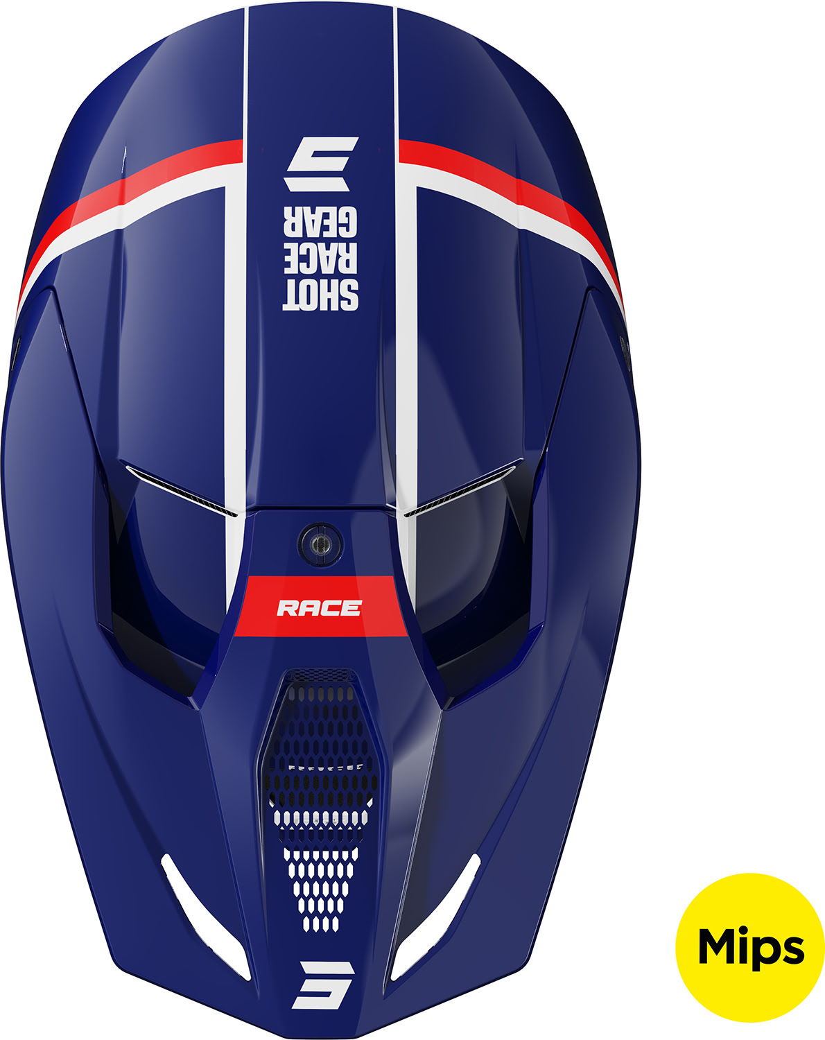 Capacete RACE MYTHIC Azul / Vermelho Brilho SHOT 