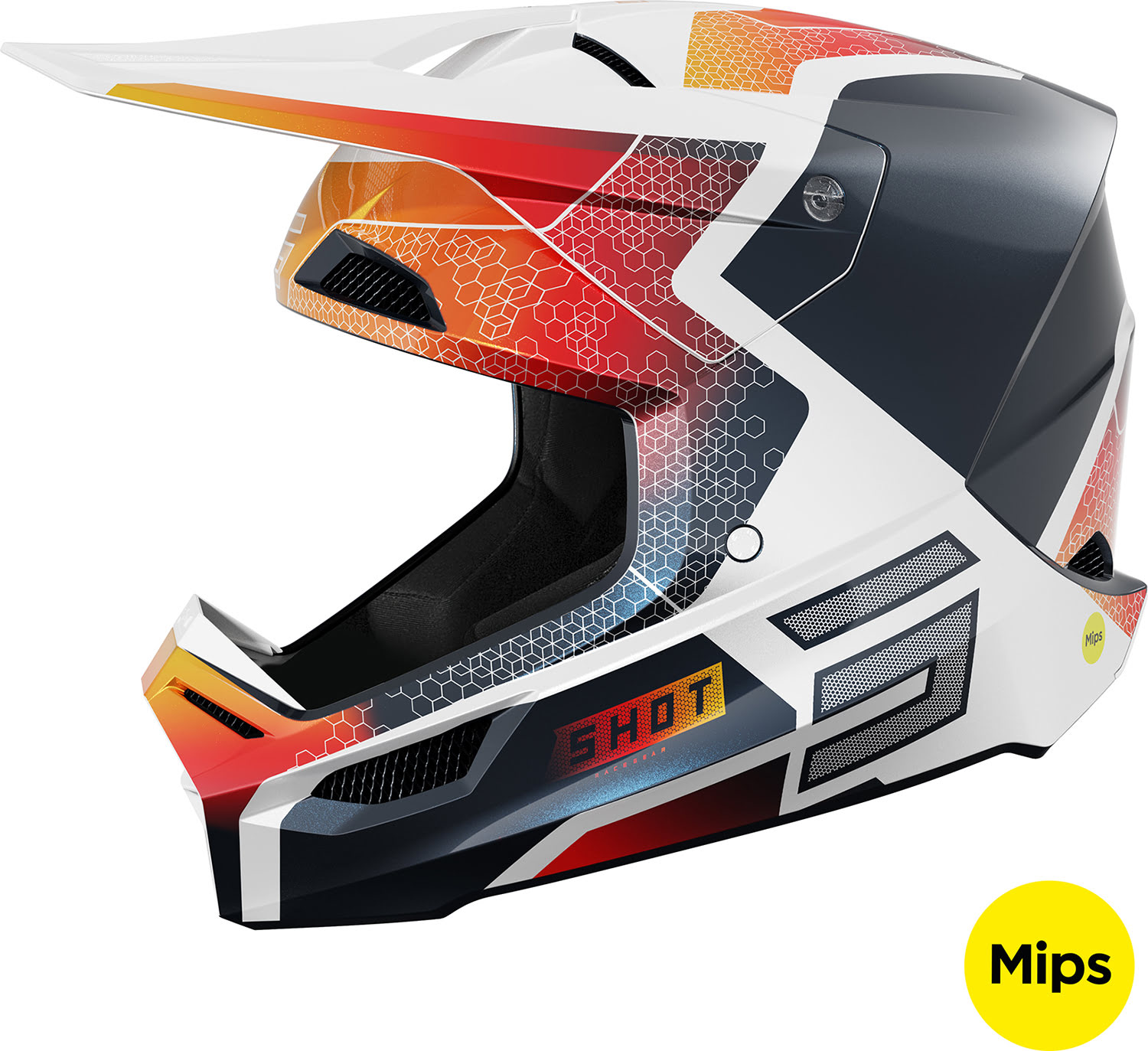 Capacete RACE PHASER Azul / Vermelho Pérola SHOT 