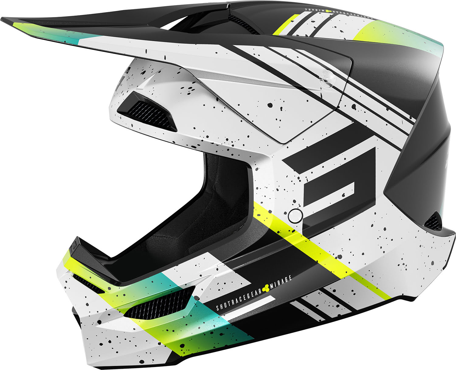Helmet FURIOUS MIRAGE Blue / Neon Yellow Pearly XL SHOT 