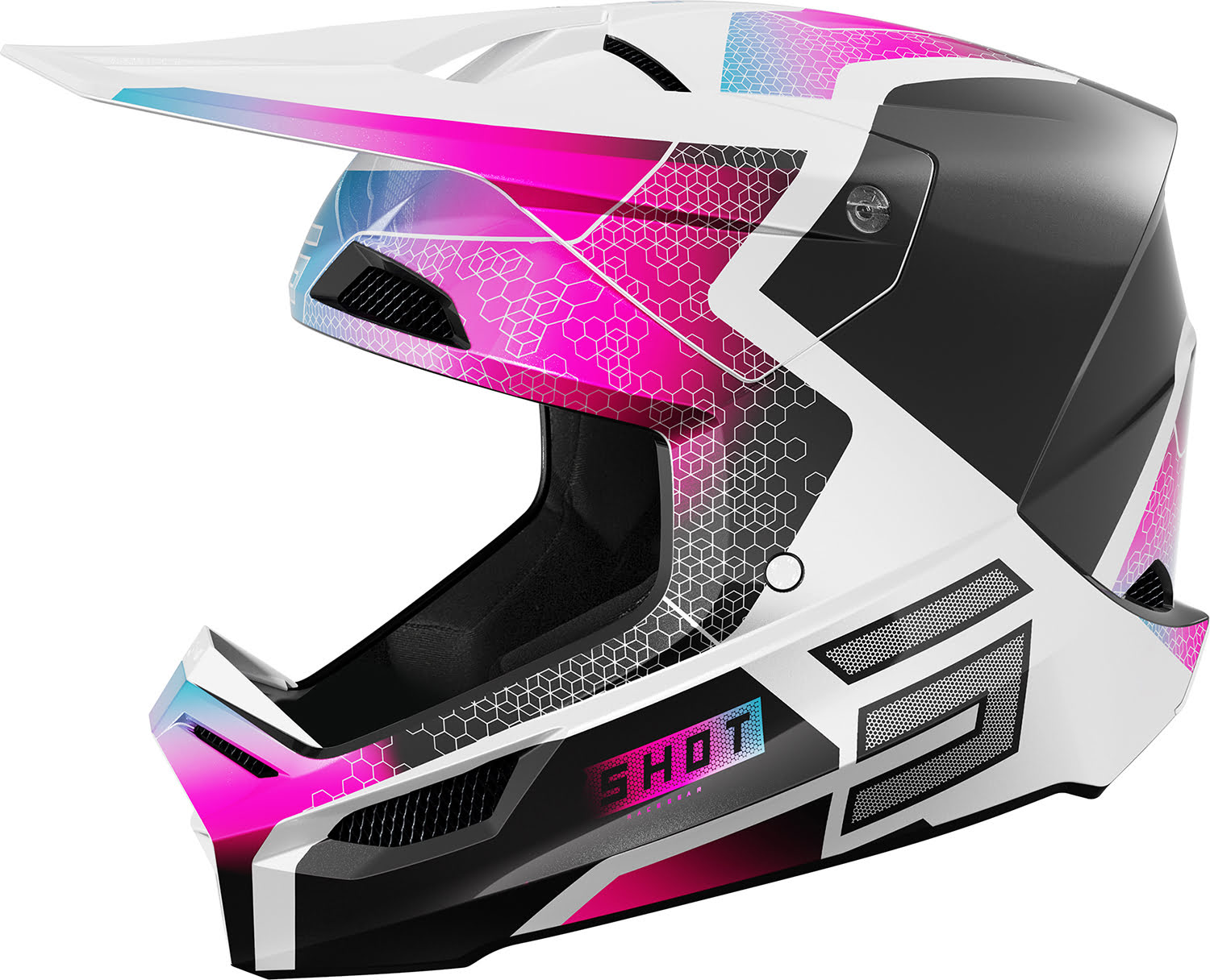 Helmet Kid FURIOUS PHASER Black / Blue / Pink Pearly YM SHOT 