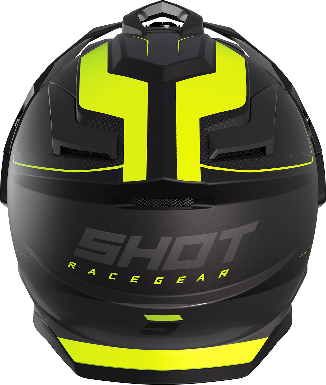 Capacete c / Viseira TREK RALLY Preto / Amarelo Neon Mate SHOT 