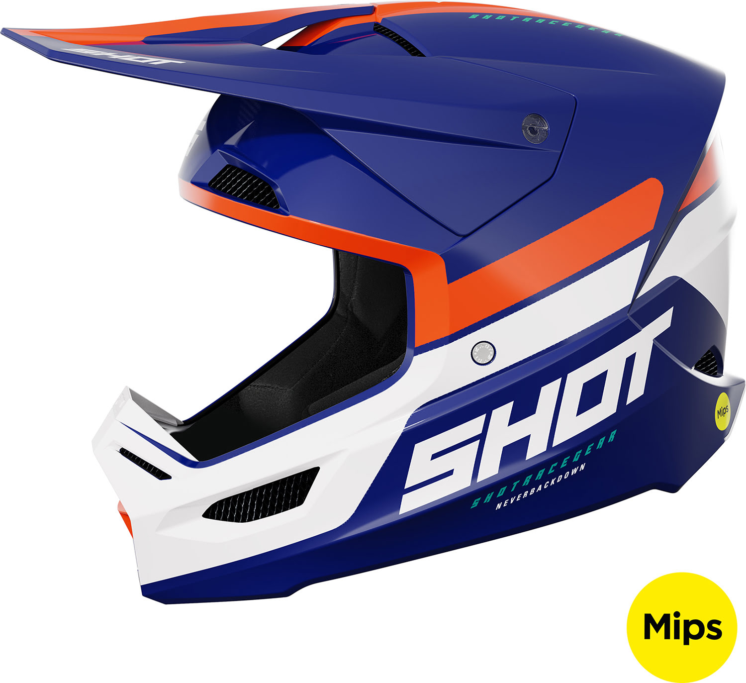 Helmet RACE IRON Blue / Orange Glossy SHOT 