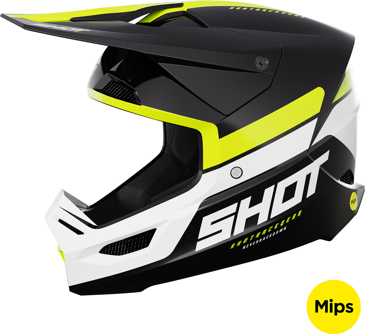 Helmet RACE IRON Neon Yellow Glossy SHOT 