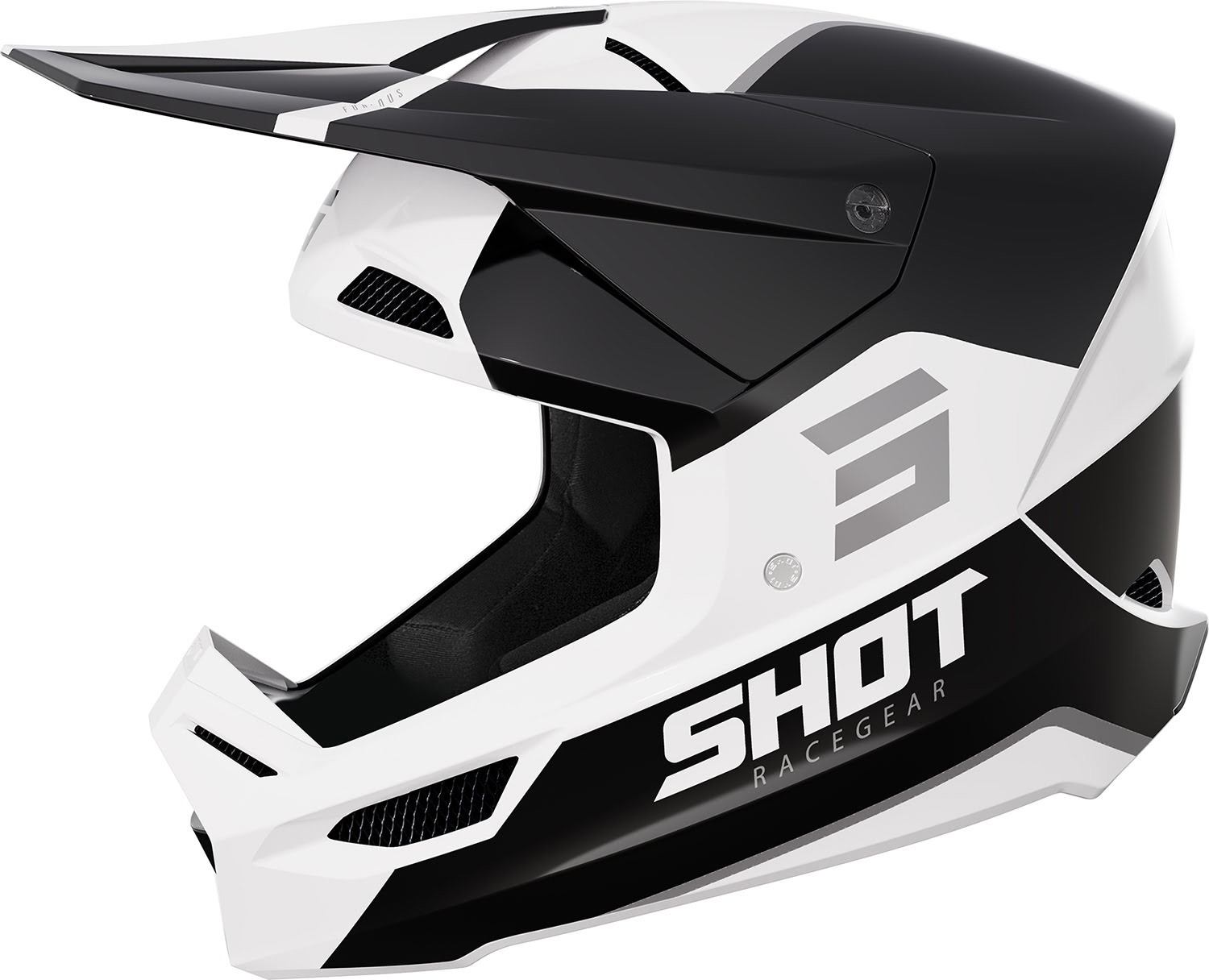 Helmet FURIOUS BOLT Black / White Glossy SHOT 