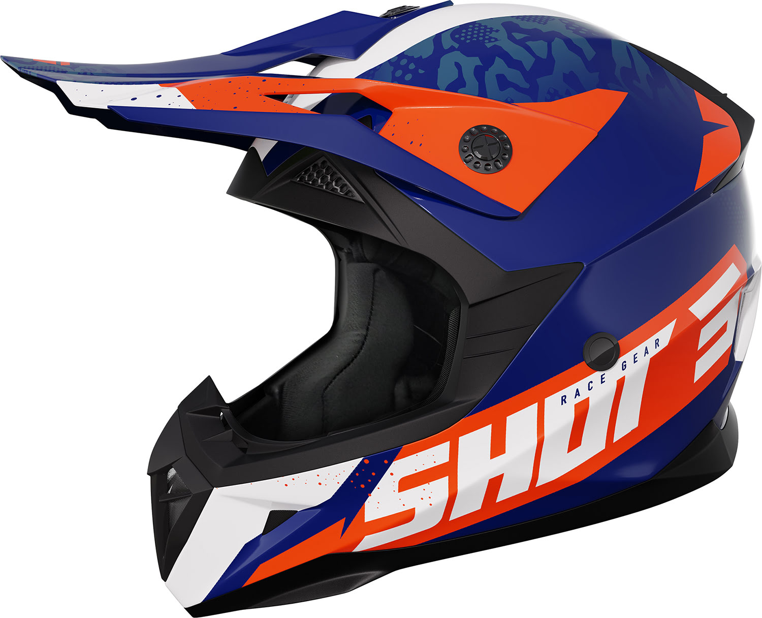 Helmet PULSE AIRFIT Blue / White / Orange Glossy SHOT 
