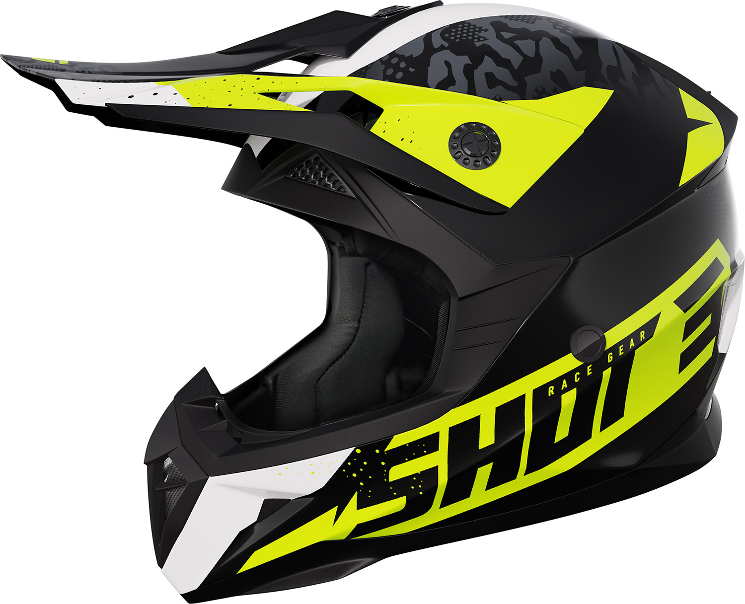 Helmet Kid PULSE AIRFIT Black / White / Neon Yellow Glossy SHOT 