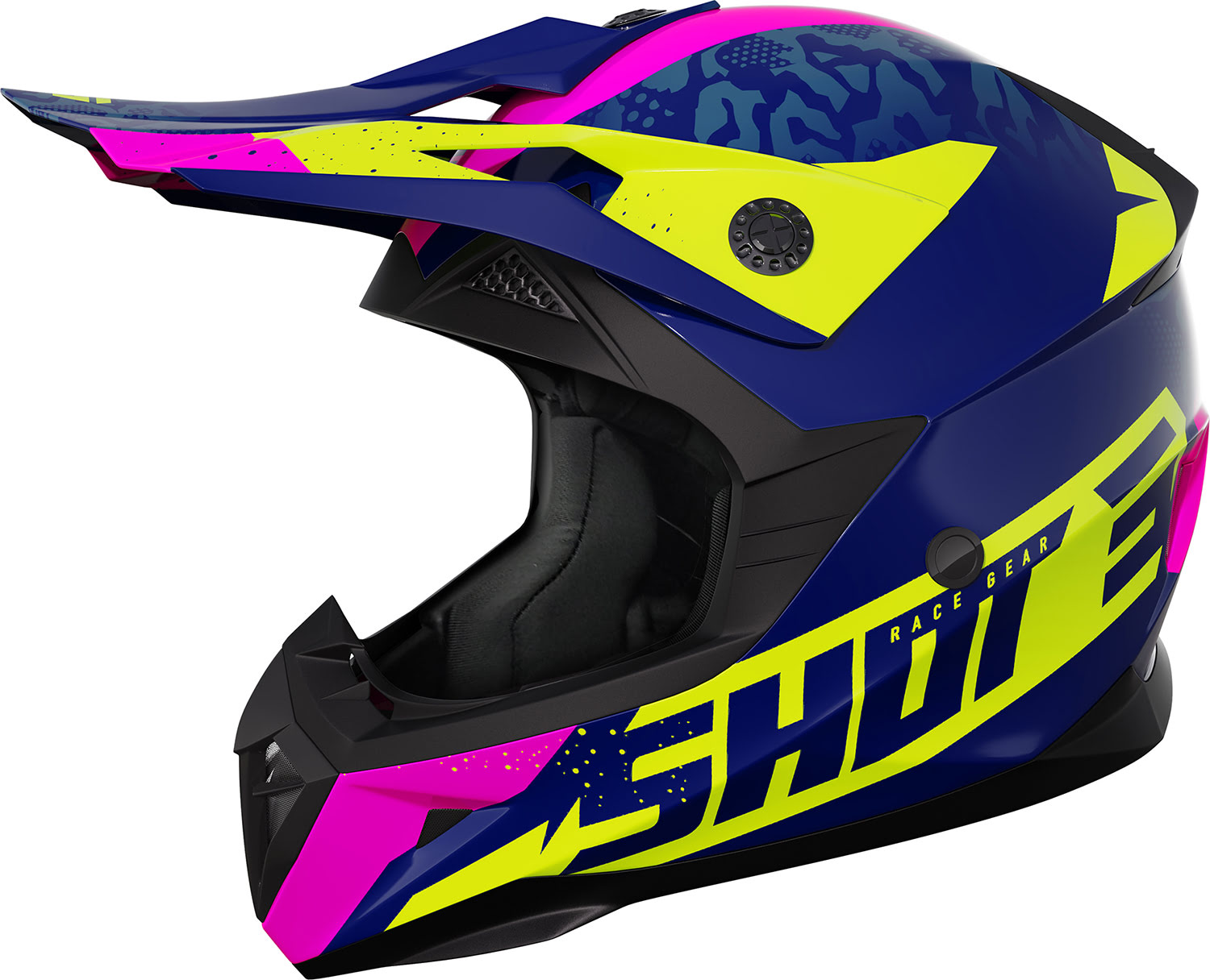 Helmet Kid PULSE AIRFIT Blue / Neon Yellow / Pink Glossy SHOT 