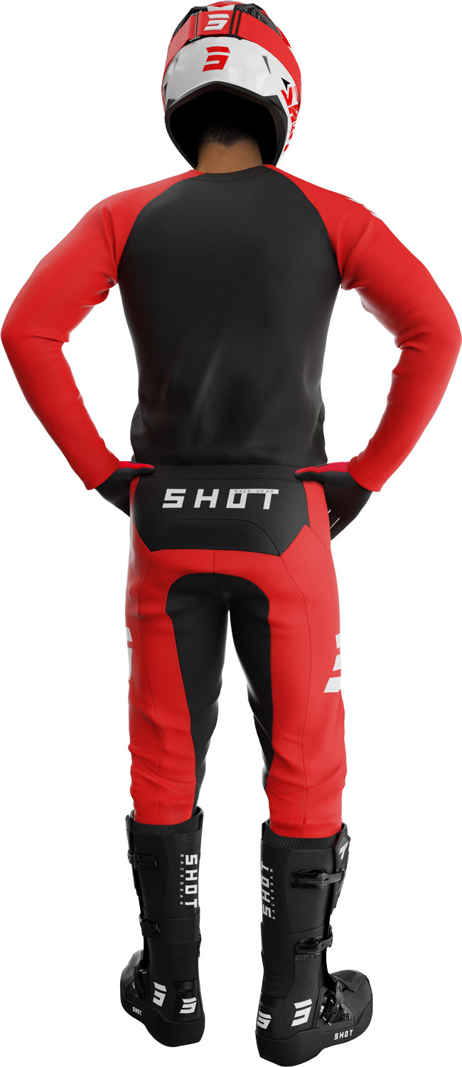 RIDING GEAR RAW ESCAPE RED SHOT 