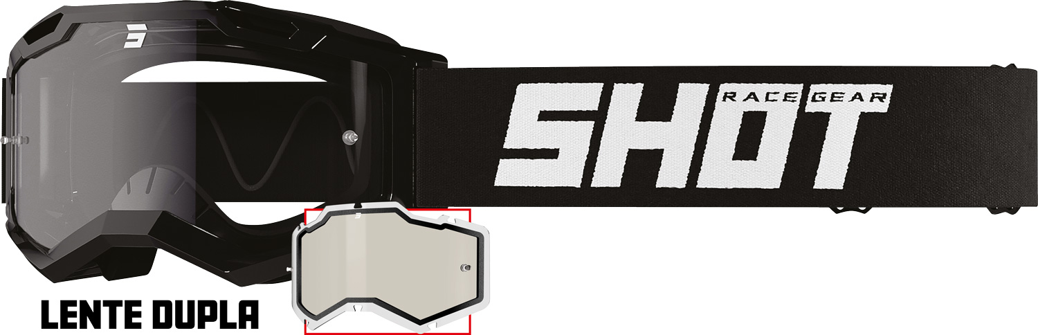 GOGGLES ASSAULT 2.0 SOLID BLACK ENDURO GLOSSY SHOT 